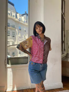 CAMISA BANDANA CROP - tienda online