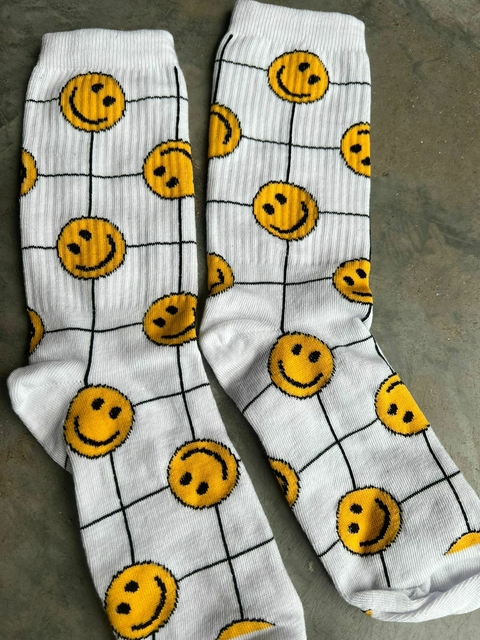 MEDIAS FULL SMILE GRID BLANCAS