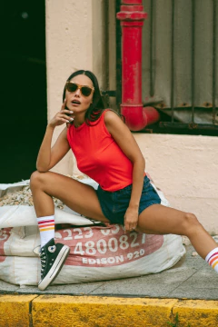 SHORT MOM STACY BLUE - tienda online