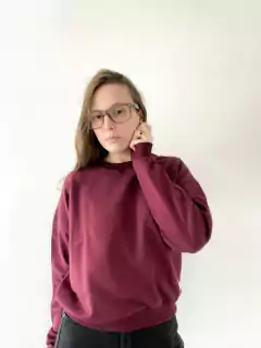 BUZO CROP BASIC BORDO