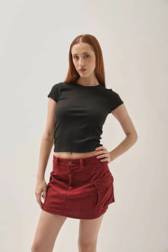 FALDA CORDEROY PENNY BORDO - tienda online