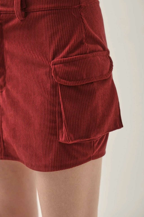 FALDA CORDEROY PENNY BORDO - comprar online