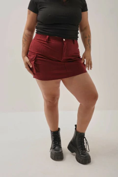 FALDA CORDEROY PENNY BORDO - TIENDA FLUO