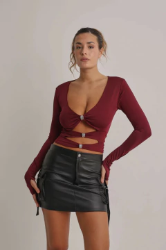 FALDA PENNY ENGOMADO NEGRO - TIENDA FLUO