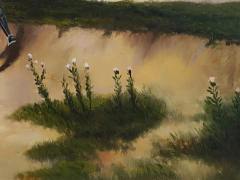 Tela a Óleo Pintada à Mão – Os Delírios de Dom Quixote (Surrealismo) – 75x100cm na internet