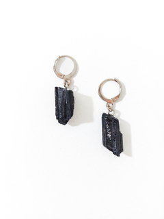 BRINCO TURMALINA NEGRA - PRATA