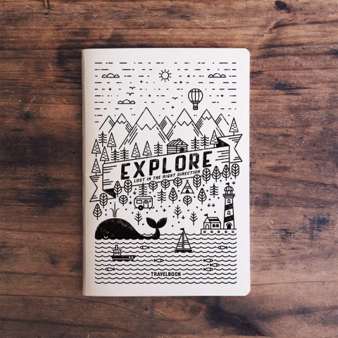 cuaderno bitacora de viaje beige