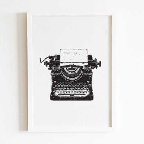 mini art print write your own story typewriter