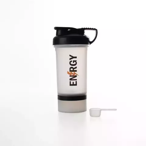 SHAKER FLIP COLOR TRANSPARENTE ENERGY 500ml (2 EN 1 + Scoop) - comprar online