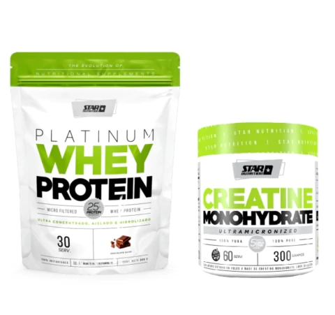 COMBO STAR NUTRITION - WHEY PROTEIN DOY PACK 2LB + CREATINA 300