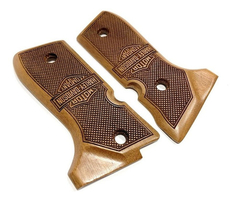 CACHAS Pistola BERETTA 92 Nogal Logo Harley Davidson #7
