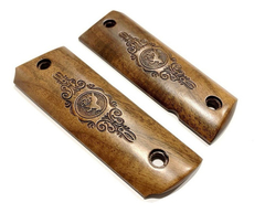 COLT Cachas Pistola Colt 1911 Madera Nogal Con Logo Grabado #5