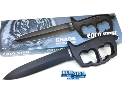 COLD STEEL 80NTP Cuchillo Manopla CHAOS DOUBLE EDGE Acero SK-5