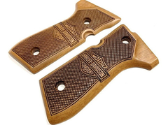 CACHAS Pistola BERETTA 92 Nogal Logo Harley Davidson #7