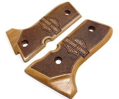 CACHAS Pistola BERETTA 92 Nogal Logo Harley Davidson #7