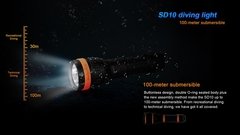 FENIX Linterna de Buceo SD-10 de 930 Lumens