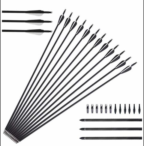 FLECHA DE FIBRA DE CARBONO DE 31" PARA ARCO