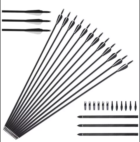 FLECHA DE FIBRA DE CARBONO DE 31" PARA ARCO