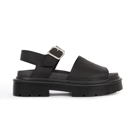 Sandalia Zephyr en cuero liso