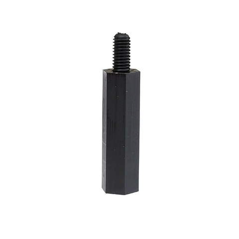 Separador Plástico Hexagonal Macho M3 Negro 20+6MM