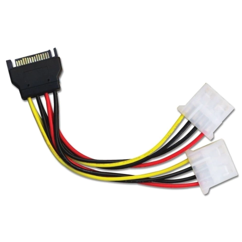 CABLE ADAPTADOR 1 SATA MACHO A 2 MOLEX HEMBRA