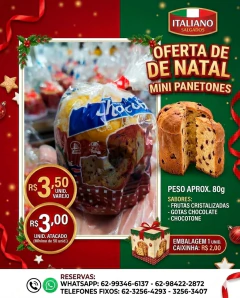 Oferta de NATAL - Mini-PANETONES - 70g a 90g : 1 unid.