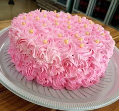Torta Modelo Rosetas - Cor Rosa