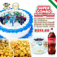 Super Combo c/ Torta Tema Heróis da Saúde - Torta 1kg