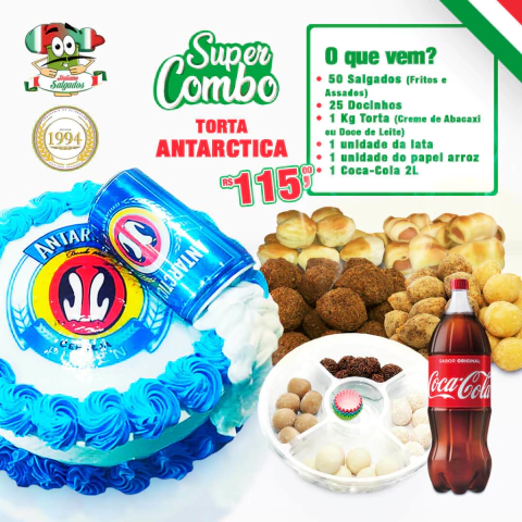 SUPER COMBO C/ TORTA TEMA CERVEJA ANTARCTICA