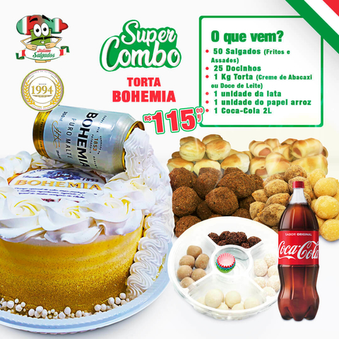 Super Combo C/ Torta Tema Cerveja Bohemia