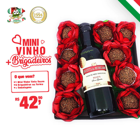 MINI VINHO SUAVE + BRIGADEIROS (NA CAIXA) - Dia Das Mães - comprar online