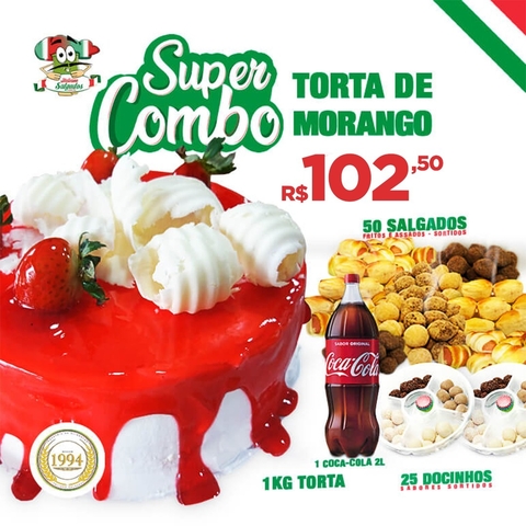 Super Combo c/ Torta Morango de 1kg - comprar online