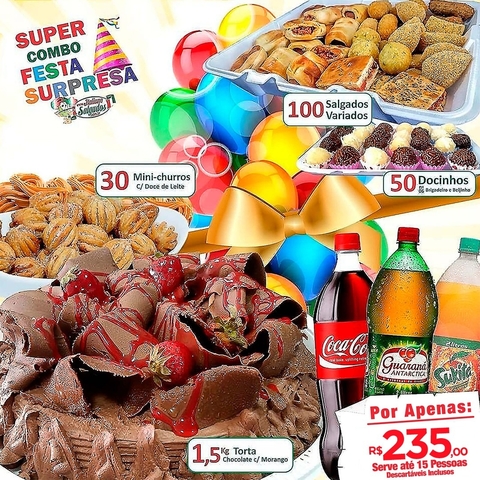 Super Combo Festa Surpresa c/ Torta 1,5kg