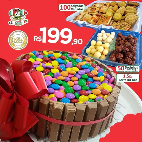 Super Combo Torta Kit Kat - Torta de 1,5kg (Serve Aprox. 12 até 15 pessoas)