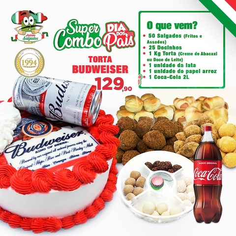 Super Combo C/ Torta Tema Cerveja Budweiser - comprar online