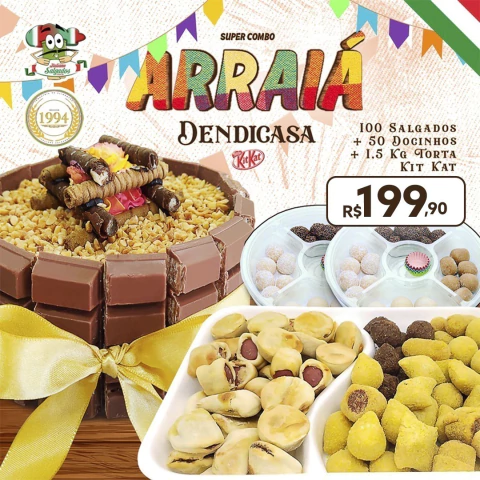 Super Combo Torta Kit Kat - Arraiá - Modelo c/ Mini - Fogueira - comprar online