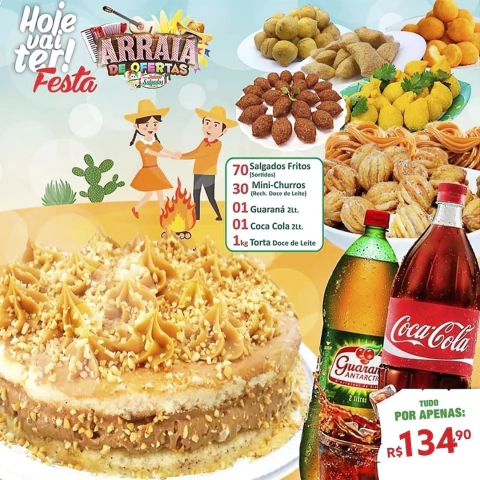 Super Combo Minha Festa de Arraia - Torta de 1kg Creme Doce Leite (Serve aprox. 7 pessoas) - comprar online