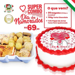 Kit Dia Dos Namorados nª08 - Torta Tema Flork Dia dos Namorados C/ Torta de 700g