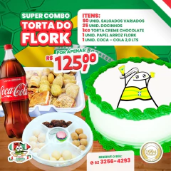 Super Combo Tema do Flork tema do BRASIL - Torta 1kg - Feminino (Tema a escolha do cliente) - comprar online