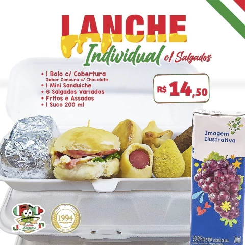 Lanche Individual c/ Salgados + Bolo Caseiro e Suco - Coffee Break - comprar online