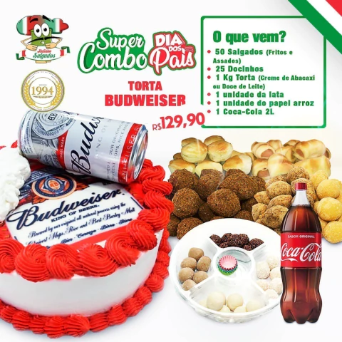 Kit Dia Dos Pais nª04 - Torta Tema Dia dos Pais C/Cerveja Budwaser - comprar online