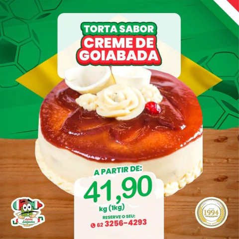 Torta Creme Goiabada - 1kg (Por encomenda)