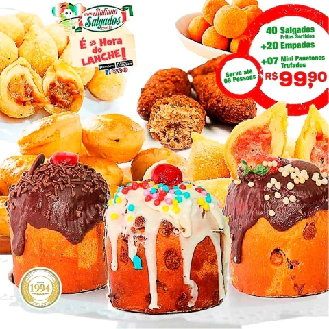 É Hora Do Lanche Natal - Mini Panetones Trufados 120g (Sabores Sortidos)