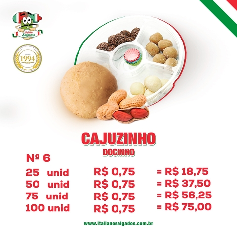 Cajuzinho Nº06 Festa - Docinhos - Coquetel (Artesanal) - comprar online