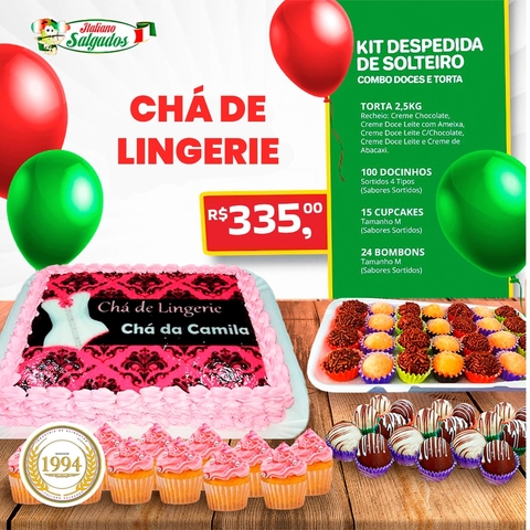 Kit Chá de Langerie - Combo Doces e Torta - Serve até 25 Pessoas - comprar online
