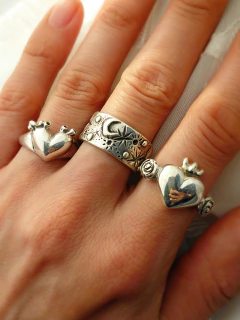 Joya amuleto: anillo galaxia universo en plata y bronce - comprar online