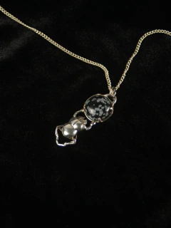 Joya amuleto: Dije escarabajo con piedras naturales, de plata y bronce - tienda online