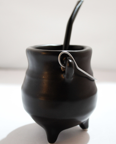 Mate de ceramica caldero clasicos, con bombilla