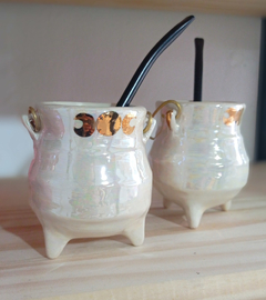 Imagen de mate caldero de ceramica especiales, con bombilla