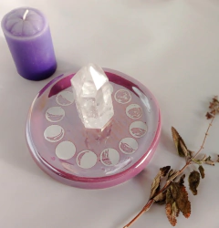 Imagen de Plato de ceramica RUEDA ZODIACAL con tornasol y oro, SIGNOS